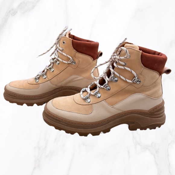 & Other Stories Chunky Platform Brown Suede Hiking Boots, Size 39 - Picture 4 of 9